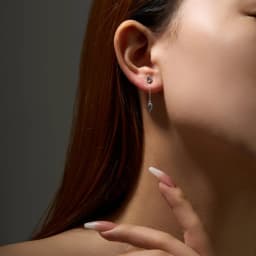ANDYWEN Women 925 Sterling Silver Two Pear Shape Clear Zircon Single 1PCS Long Stud Earring Pendientes Piercing Fine Jewelry