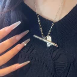 Punk Personality Charm Pendant Necklace for Men Women Punk Lonely Lgnited Cigarettes Necklace Hip Hop Jewelry Accessories Gifts