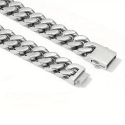 Europe and the United States hip-hop style stainless steel Cuban buckle necklace fashion retro minimalist punk men's necklace