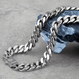 Europe and the United States hip-hop style stainless steel Cuban buckle necklace fashion retro minimalist punk men's necklace