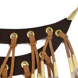 Long Brown Feather Leather Tassel Bib Necklace for Women Vintage Bohemian Indian Ethnic Tribal Feather Choker Statement Jewelry