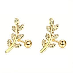 EVISPOL 2Pcs 16G Stainless Steel Screw Back Stud Earrings for Women, Cubic Zerconia Cartilage Conch Helix Ear Piercing Jewelry