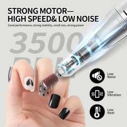 35000RPM Nail Drill Machine for Nails Rechargeable Manicure Low Noise Professional Electric Nail Drills Motor Polishe Sander