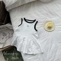 Girls Clothes Summer Stylish Children's Clothing Summer Girls New Style Casual Girls Vest Skirt Korean Style Splicing Dress