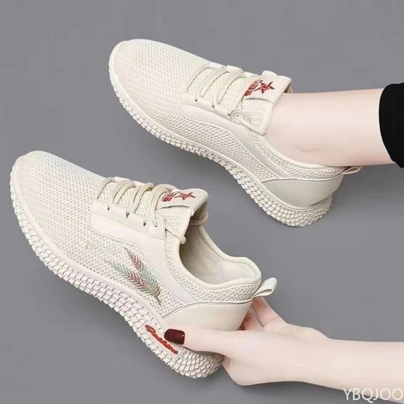 2025 Breathable Shoes Versatile Trendy Mom Flats Women's Wear Resistant Sneakers Soft-Soled Comfort Casual Ladies Shoes Mujer