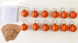 12-24Pcs Basketball Ball Keychain Sports Keychain Creative Mini Keychain Backpack Pendant Car Accessories Gift Sports Theme