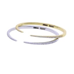 2025 New Arrived Hot Selling Fashion Women Jewelry Thin Spike CZ Paved Open Adjusted Bangle Bracelet