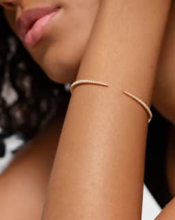 2025 New Arrived Hot Selling Fashion Women Jewelry Thin Spike CZ Paved Open Adjusted Bangle Bracelet