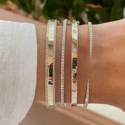2025 New Arrived Hot Selling Fashion Women Jewelry Thin Spike CZ Paved Open Adjusted Bangle Bracelet