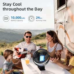 OPOLAR Rechargeable 8inch Clip Fan Strong Silent Wind Mini USB Fan Sturdy Clamp for Baby Stroller Camping Home Outdoor 10,000mAh