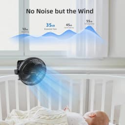 OPOLAR Rechargeable 8inch Clip Fan Strong Silent Wind Mini USB Fan Sturdy Clamp for Baby Stroller Camping Home Outdoor 10,000mAh