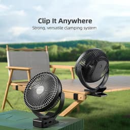 OPOLAR Rechargeable 8inch Clip Fan Strong Silent Wind Mini USB Fan Sturdy Clamp for Baby Stroller Camping Home Outdoor 10,000mAh