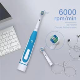 Electric Toothbrush Rounded Vibrate Heads Teeth Brush Soft Bristle Rotation Gum Care Battery Power Teeth Whitening For Adults