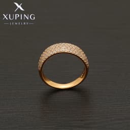 Xuping Jewelry Fashion кольцо Simple Inlayed Stone Charm Copper Alloy Round Gold Color Ring for Women Gifts X001011959