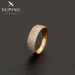 Xuping Jewelry Fashion кольцо Simple Inlayed Stone Charm Copper Alloy Round Gold Color Ring for Women Gifts X001011959