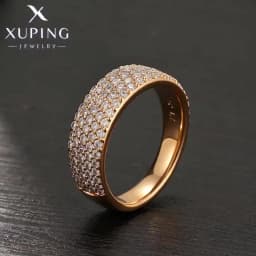Xuping Jewelry Fashion кольцо Simple Inlayed Stone Charm Copper Alloy Round Gold Color Ring for Women Gifts X001011959