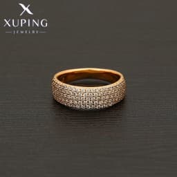 Xuping Jewelry Fashion кольцо Simple Inlayed Stone Charm Copper Alloy Round Gold Color Ring for Women Gifts X001011959