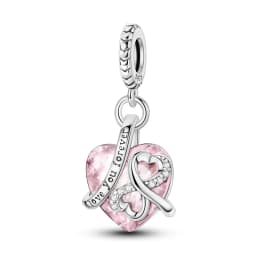 Romantic Valentine's Day Charms Pink Heart Rose Bear Charms Fit for 925 Silver Bracelet Necklace Women Anniversary‘s Gifts