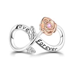 Romantic Valentine's Day Charms Pink Heart Rose Bear Charms Fit for 925 Silver Bracelet Necklace Women Anniversary‘s Gifts