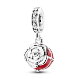 Romantic Valentine's Day Charms Pink Heart Rose Bear Charms Fit for 925 Silver Bracelet Necklace Women Anniversary‘s Gifts