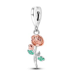 Romantic Valentine's Day Charms Pink Heart Rose Bear Charms Fit for 925 Silver Bracelet Necklace Women Anniversary‘s Gifts