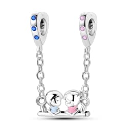 Romantic Valentine's Day Charms Pink Heart Rose Bear Charms Fit for 925 Silver Bracelet Necklace Women Anniversary‘s Gifts