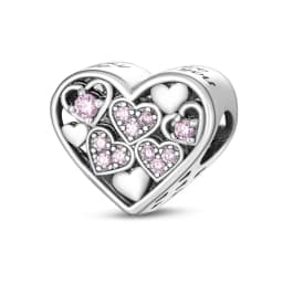 Romantic Valentine's Day Charms Pink Heart Rose Bear Charms Fit for 925 Silver Bracelet Necklace Women Anniversary‘s Gifts