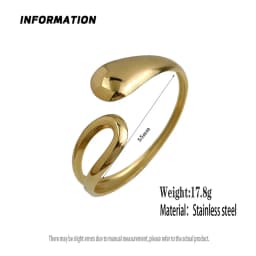 New water drop hollow stainless steelGold plated 18K bracelet, high quality waterproof silver jewelry, gift for couples