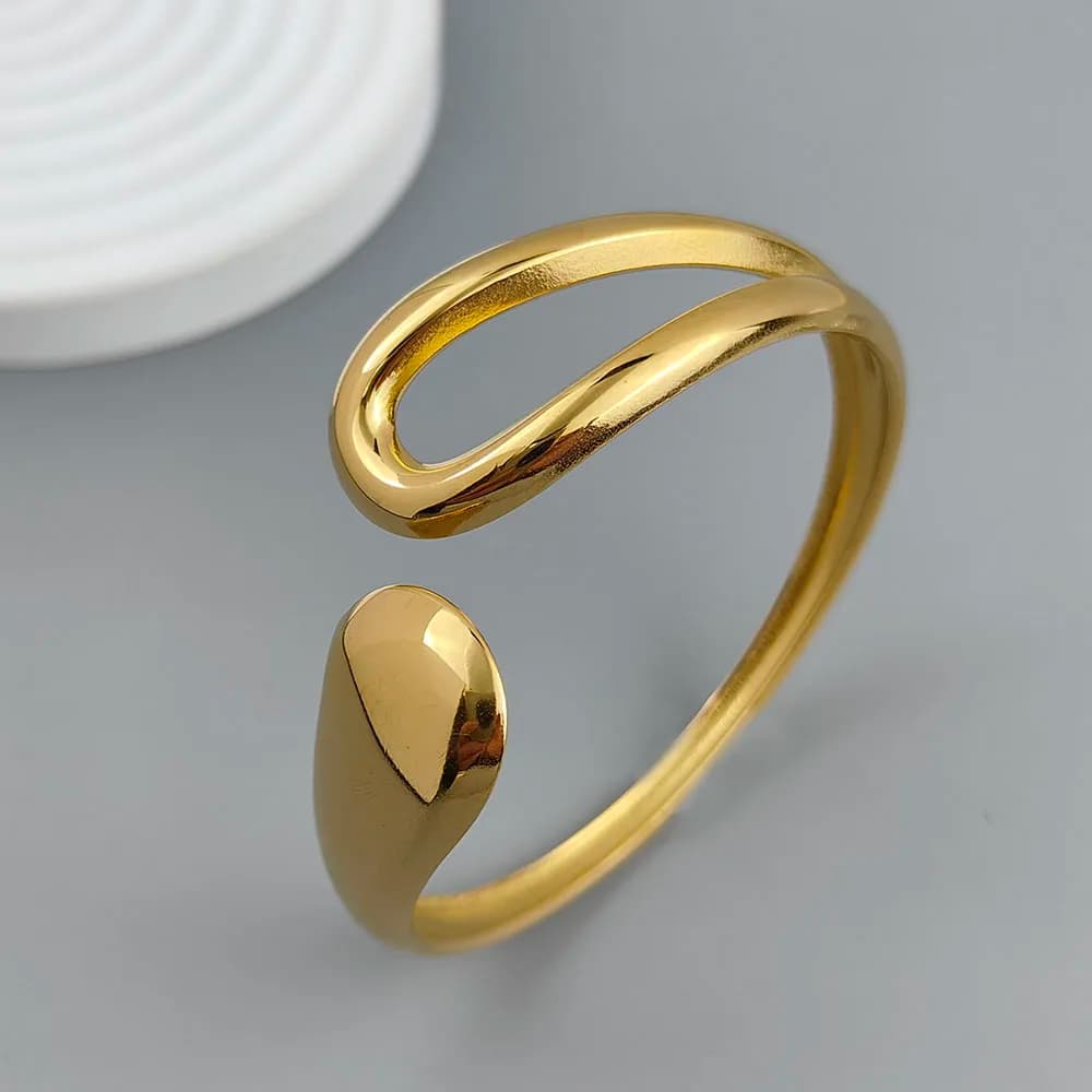 New water drop hollow stainless steelGold plated 18K bracelet, high quality waterproof silver jewelry, gift for couples