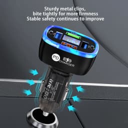 UYUXIO USB C Car Phone Charger 6 in 1 with Voltage Display Super Fast Charge Adapter for Samsung iPhone 16 15 Pro Max Oneplus