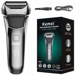 Kemei Men's Electric Shaver Facial Beard Wet & Dry Shaver Rechargeable Professional Razor Shaving Machine