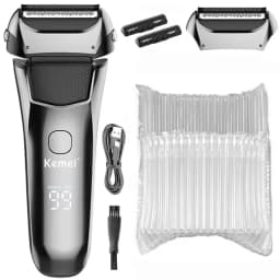 Kemei Men's Electric Shaver Facial Beard Wet & Dry Shaver Rechargeable Professional Razor Shaving Machine