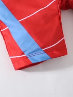 Baby Boys Color Block Round Neck Spider Pattern One-Piece Swimsuit Infant Swimwear Comfortable Spandex Polyester Blend
