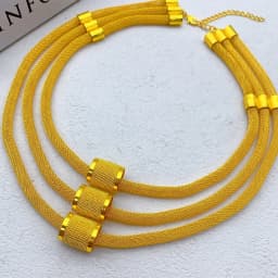 Luxury Ethiopian Multilayer 24k Gold Color Jewelry Set For Women Wedding Dubai Necklace And Earrings Sets Indian Bridal