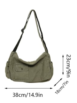 Casual Canvas Messenger Bag Versatile Flip Large Capacity Shoulder Book Bag For Student Adjustable Crossbody Bag For Men Women