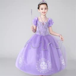 Girls Frozen Purple Sophia Rapunzel Princess Gown Kids Cosplay Sofia Dresses Birthday Carnival Clothing For Girl Children Wear