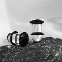 Casvort Pyrex Glass Dead Plugs 14G-00g Comfy Ear Gauges Tunnels Expander 0.5mm Increments Piercing Body Jewelry Stretching Kit