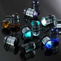 Casvort Pyrex Glass Dead Plugs 14G-00g Comfy Ear Gauges Tunnels Expander 0.5mm Increments Piercing Body Jewelry Stretching Kit