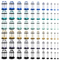 Casvort Pyrex Glass Dead Plugs 14G-00g Comfy Ear Gauges Tunnels Expander 0.5mm Increments Piercing Body Jewelry Stretching Kit