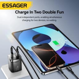 Essager 33W GaN USB Type C Charger Digital Display PD Fast Charging For iPhone 16 15 14 Pro Max iPad Mini 6 Xiaomi Samsung S22