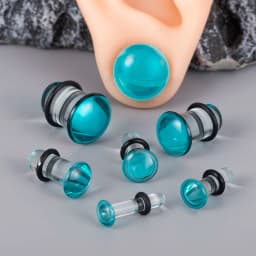 10/16/18pc Glass Ear Gauges Stretching Kit Short Taper Expander Comfy Dead Stretching Plugs with Rubber Rings Crazy Body Jewelry