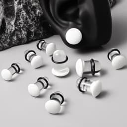 10/16/18pc Glass Ear Gauges Stretching Kit Short Taper Expander Comfy Dead Stretching Plugs with Rubber Rings Crazy Body Jewelry