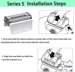 Adapted for Series 5 Shaver Head 52B 52S 5030 5040 5050 5070s Screen Accessories