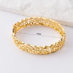 18k Gold Color Jewelry Set for Party Design Earrings and Pendant Necklace Bracelet Ring Set for Engagement