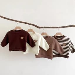 Children's Winter Round Neck 4 Color Korean Style Sweatshirt Children's Clothing Baby fleece-lined Boys and Girls Baby fleece-li