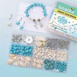 715Pcs Ocean Inspired Jewelry Making Set, Combining Turquoise And Starfish Charm Jewelry, Including Alloy Marine Life Bead Penda