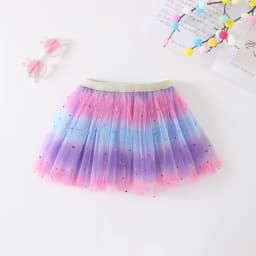 Princess Infant Baby Girls Multi-layer Skirt Short Yarn Tutu Fluffy Skirt Elastic Waist Rainbow Assorted Color A-line Skirts