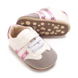 Infant Toddler Casual Sneakers - Fashion Minimalist Stripe Pattern, Non-Slip Rubber Sole Soft Fabric Insole Low Top PU Upper Dai