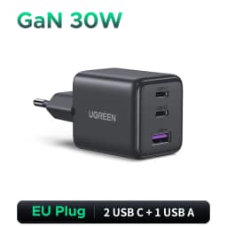 UGREEN 30W GaN Charger 3 Ports PD 3.0 USB C Charger For iPhone 16 15 14 Pro Max Samsung S25 Xiaomi Tablet iPad Air Phone Charger