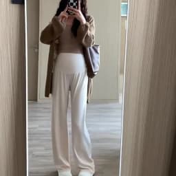Maternity Trousers Spring and Autumn Outside Wear New Summer Petite Casual Drawstring Straight Wide Leg Trousers Maternity Wear